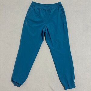 Janji Transit Tech Pants Elastic Waist Straight Leg Blue Mens Size Medium